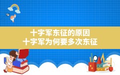 十字军东征的原因,十字军为何要多次东征