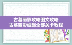 古墓丽影攻略图文攻略(古墓丽影崛起全部关卡教程)