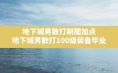 地下城男散打刷图加点,地下城男散打100级装备毕业