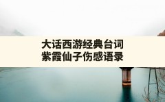 大话西游经典台词(紫霞仙子伤感语录)