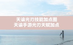 天谕光刃技能加点图,天谕手游光刃天赋加点