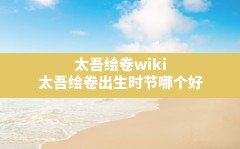 太吾绘卷wiki,太吾绘卷出生时节哪个好