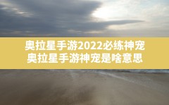 奥拉星手游2022必练神宠(奥拉星手游神宠是啥意思)