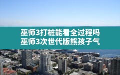 巫师3打桩能看全过程吗,巫师3次世代版熊孩子气