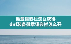 徽章镶嵌栏怎么获得,dnf装备徽章镶嵌栏怎么开