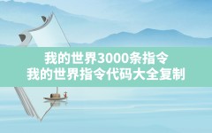 我的世界3000条指令(我的世界指令代码大全复制)