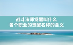 战斗法师觉醒叫什么,各个职业的觉醒名称的含义