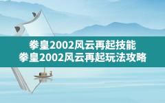 拳皇2002风云再起技能,拳皇2002风云再起玩法攻略