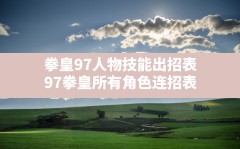 拳皇97人物技能出招表,97拳皇所有角色连招表