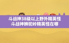 斗战神38级以上野外精英怪,斗战神狮驼岭精英怪在哪