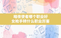 暗夜使者哪个职业好,女枪手转什么职业厉害