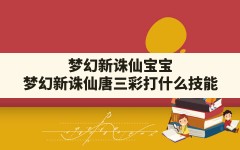 梦幻新诛仙宝宝,梦幻新诛仙唐三彩打什么技能