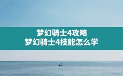 梦幻骑士4攻略,梦幻骑士4技能怎么学