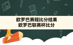 欧罗巴赛程比分结果(欧罗巴联赛杯比分)