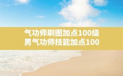 气功师刷图加点100级,男气功师技能加点100