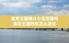 洛克王国格斗小五厉害吗(洛克王国阿布怎么进化)