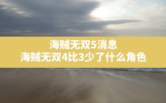 海贼无双5消息,海贼无双4比3少了什么角色