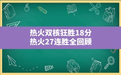 热火双核狂胜18分,热火27连胜全回顾