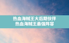 热血海贼王大后期伙伴,热血海贼王最强阵容