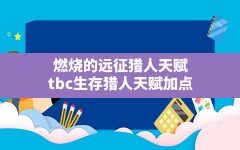 燃烧的远征猎人天赋,tbc生存猎人天赋加点