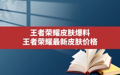 王者荣耀皮肤爆料,王者荣耀最新皮肤价格