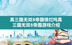 真三国无双8帝国很烂吗,真.三国无双8:帝国游戏介绍