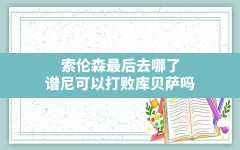 索伦森最后去哪了,谱尼可以打败库贝萨吗