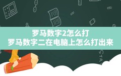 罗马数字2怎么打,罗马数字二在电脑上怎么打出来