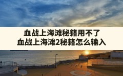 血战上海滩秘籍用不了(血战上海滩2秘籍怎么输入)