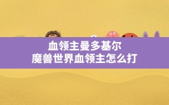 血领主曼多基尔(魔兽世界血领主怎么打)