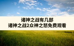 诸神之战有几部,诸神之战2众神之怒免费观看