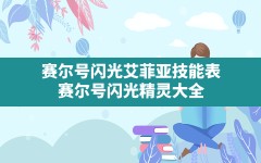 赛尔号闪光艾菲亚技能表,赛尔号闪光精灵大全