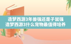 造梦西游3年兽强还是子鼠强,造梦西游3什么宠物最值得培养