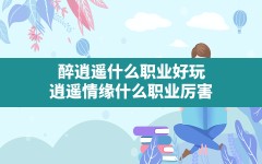 醉逍遥什么职业好玩,逍遥情缘什么职业厉害