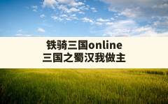 铁骑三国online(三国之蜀汉我做主)