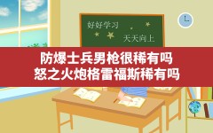 防爆士兵男枪很稀有吗,怒之火炮格雷福斯稀有吗