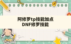 阿修罗tp技能加点,DNF修罗技能