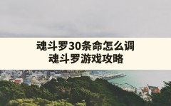 魂斗罗30条命怎么调,魂斗罗游戏攻略