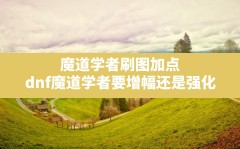 魔道学者刷图加点,dnf魔道学者要增幅还是强化