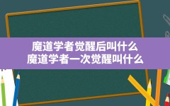 魔道学者觉醒后叫什么,魔道学者一次觉醒叫什么