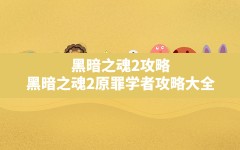 黑暗之魂2攻略,黑暗之魂2原罪学者攻略大全