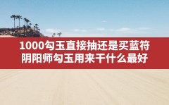 1000勾玉直接抽还是买蓝符,阴阳师勾玉用来干什么最好