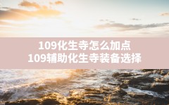 109化生寺怎么加点,109辅助化生寺装备选择