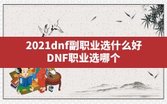 2021dnf副职业选什么好(DNF职业选哪个)