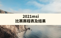 2021msi比赛赛程表及结果,2018msi比赛赛程表