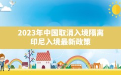 2023年中国取消入境隔离,印尼入境最新政策