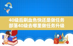 40级后刷血色快还是做任务,部落40级去哪里做任务升级