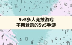 5v5多人竞技游戏(不用登录的5v5手游)