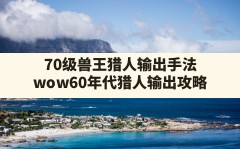 70级兽王猎人输出手法,wow60年代猎人输出攻略