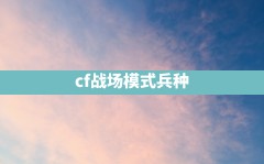 cf战场模式兵种